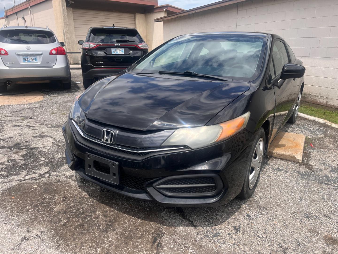 2014 BLACK HONDA CIVIC LX LX Coupe CVT (2HGFG3B5XEH) with an 2.3L L4 SOHC 16V engine, Continuously Variable Transmission transmission, located at 8101 E. Skelly Dr., Tulsa, OK, 74129, (918) 592-3593, 36.121891, -95.888802 - Photo#0